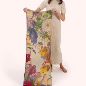 Wool Wrap Scarf Autumn Posy Cream
