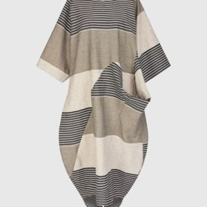Linen Mix Long Dress Asymmetrical